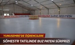 YUNUSEMRE’DE ÖĞRENCİLERE SÖMESTR TATİLİNDE BUZ PATENİ SÜRPRİZİ
