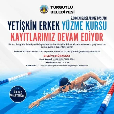 Turgutlu Belediyesi Bünyesinde İlk Kez Açılan Yetişkin Erkek Yüzme Kursunda 2. Dönem Başladı